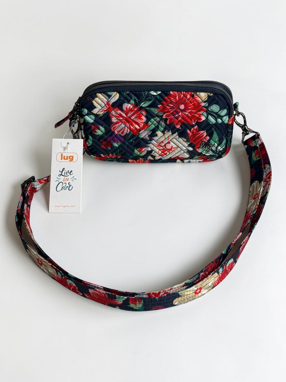 NWT Lug Coupe XL Convertible Crossbody Belt Bag Bloom Revival Quilted Floral